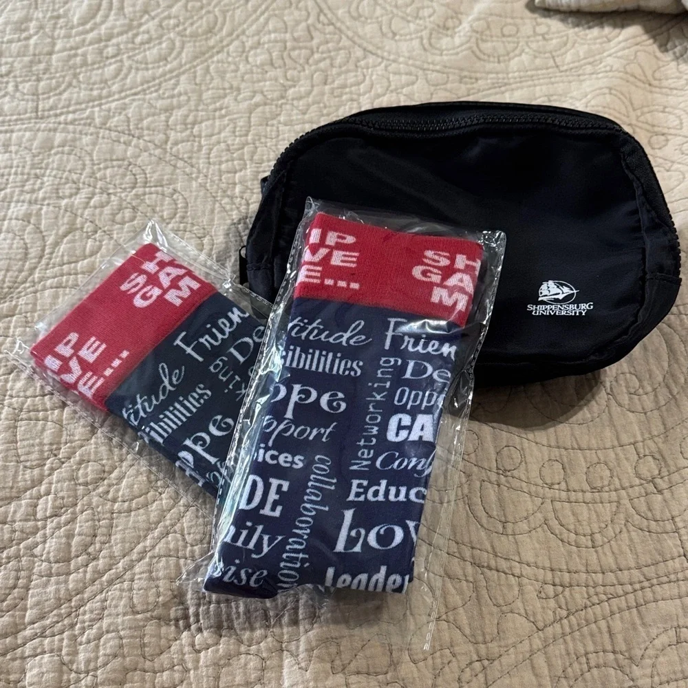 Shippensburg University collegiate with  Swag bundle, Fany Pack & Set of socks